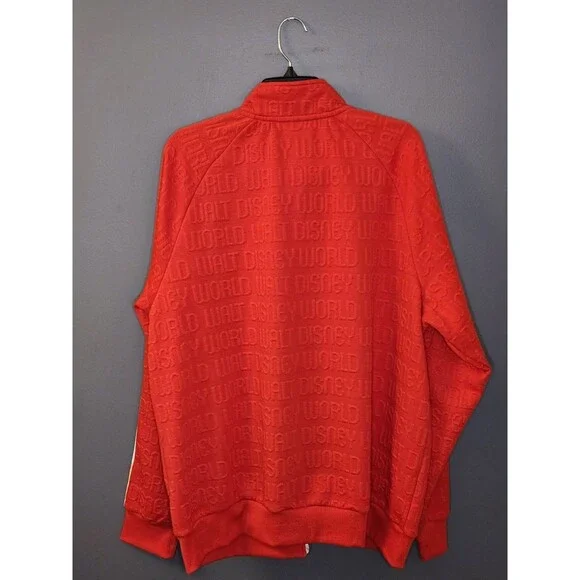 Disney Parks Jacket Men's XL Embroidered Spellout Disney World Full Zip‎ Red - Picture 3 of 7